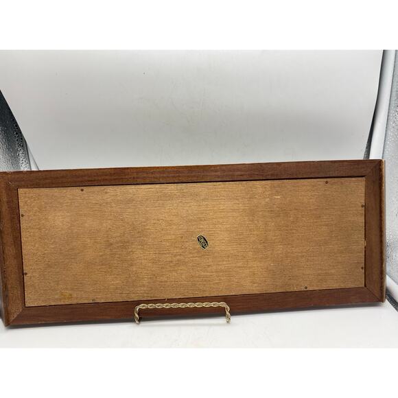 1950s Wood Framed 3 Tile Sansco Japan Serving‎ ,wall decor, Barware Mid Century - Picture 7 of 11